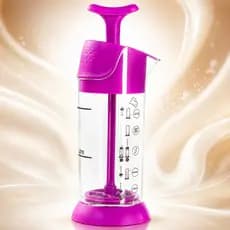 Espumador de Leite Manual Cremeira Prensa Francesa de Leite 200ml para Cappuccino e Café Espuma
