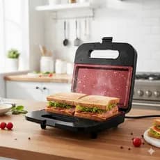 Sanduicheira Antiaderente Cerâmica 750W Não Gruda Alimentos Cabe 2 Sanduíches Mais Saúde Britânia