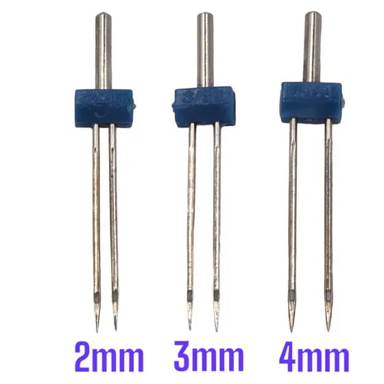 03 Agulha Dupla Para Máquina De Costura Doméstica 2, 3 e 4mm