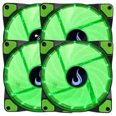 Kit 4 Cooler Fan Rise Mode WIND W1 Verde 120mm RM-WN-01-BG PC Gamer Ventoinha CPU
