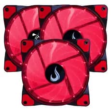 Kit 3 Cooler Fan Rise Mode WIND W1 Vermelho 120mm RM-WN-01-BR PC Gamer Ventoinha CPU