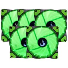 Kit 5 Cooler Fan Rise Mode WIND W1 Verde 120mm RM-WN-01-BG PC Gamer Ventoinha CPU