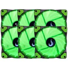 Kit 6 Cooler Fan Rise Mode WIND W1 Verde 120mm RM-WN-01-BG PC Gamer Ventoinha CPU