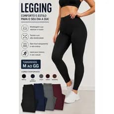 Calça Legging Suplex Feminina Cintura Alta Academia Fitness M ao GG