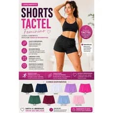 Short Tactel Feminino com Elastano Praia Piscina Academia Caminhada Secagem Rápida Confortável