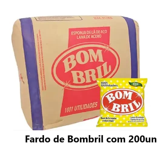 Esponja de Aço Bombril 45gr Pacote com 200un