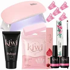 Kit Alongamento Unhas Gel Básico Manicure + Lixa 100/180 Top Coat Poligel Cabine Estufa Secadora Unha