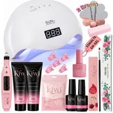 Kit Polygel Molde F1 Mini Cabine Sun5 48w Polygel 15ml Pincel Presilha Lixas Caneta Óleo Alongamento de Unha