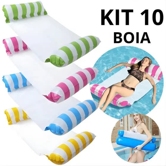 Kit 10 Boia Piscina Inflável Tapete Flutuante para Descanso na Água Boia Piscina Inflável Tapete Flutuante para Relaxar