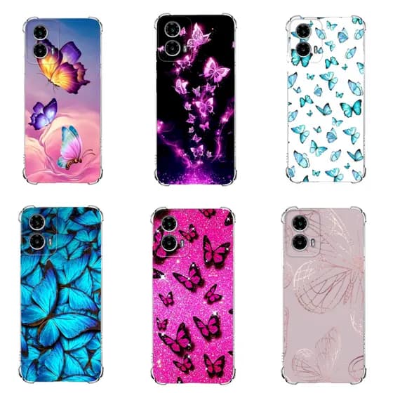 MOTOROLA G04, G04S, G24, G24 POWER, G34 Capa Tpu Desenhos Variados Capinha Borboletas