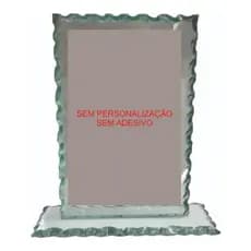 Troféu em Vidro 10x15cm Sem Personalização e Adesivo para Premiação Eventos Corporativos Esportivos