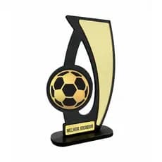 Troféu Melhor Jogador Em Mdf C/ Acrílico Dourado - 20cm