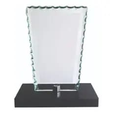 Troféu Em Vidro Com Base Em Mdf 24cm Para Personalizar