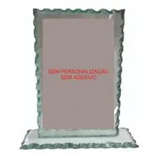 3 Troféus Em Vidro 10x15cm - Sem Personalização - Sem Adesivo