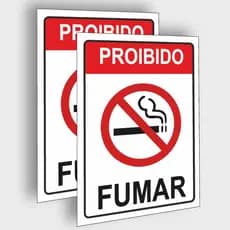 Kit 2 Placa Proibido Fumar Não Fume Neste Local