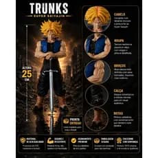 Action Figure Trunks Super Saiyajin Com Espada Dragon Ball Z 25cm PVC Colecionável