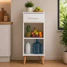 Balcão Fruteira com Suporte para Galão de Água 20L com Pés em PVC Organizador Cozinha