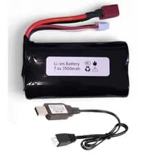 Carregador e Bateria 7.4v 3500mah para Carro Carrinho Controle Remoto BEAST SCY WLTOYS Avião Helic