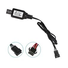 Carregador 7,4v Sm-4p USB Arma Gel Carro Carrinho Controle Remoto Avião Helicoptero