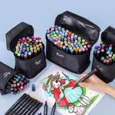 Canetinha Touch Para Colorir Ponta Dupla 24 Cores/MARCADOR ARTISTICO DUAL TIP CARBON LINE - ESTOJO C/ 24 CORES