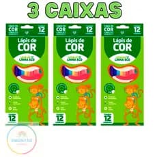 Lapis De Cor 12 Cores Flexivel Resina Plastica Leo&leo-3 UNIDADES