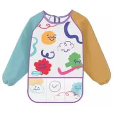 AVENTAL INFANTIL COLOR JOY  CRISTAL C/ BOLSO E MANGA COMPRIDA - BLISTER C/ 1 UND LEO&LEO