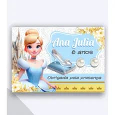 Kit 30/50/100 Pares de Brinco 6mm com tag Princesas 2 - Lembrancinhas de Aniversário