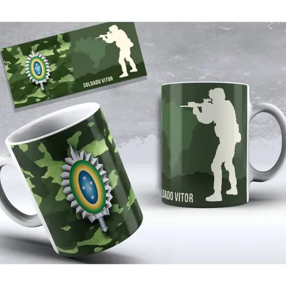Caneca Exército Brasileiro-Caneca de Cerâmica 325ml - Mod.2