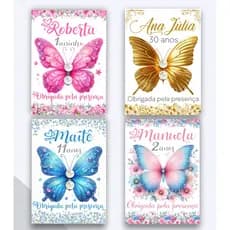 Kit 20/30/50/75/100 Pares de brinco Pérola com tag Borboleta Mimo , Lembrancinhas, Aniversário ModA1