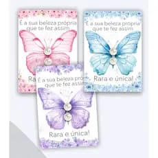 20/30/50/100 Tag com brinco borboletas, Tag personalizada, Lembrancinha Aniversário, Varios Modelos
