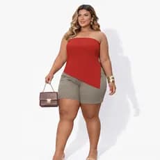 Blusa Bata Assimétrica Plus Size Tomara que Caia Elegante, Confortável e Estilosa do M ao G3 Moda