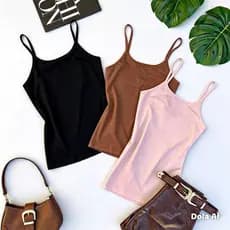 Kit Blusa Regata Feminina Canelada Básica Com Forro Duplo  - Não Fica Transparente e Não Amassa