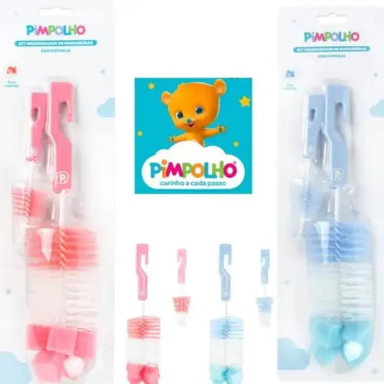 Kit Escovas Para Mamadeiras E Canudos Pimpolho