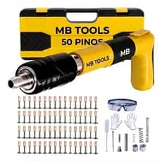 Kit Pistola de Fixação Finca Pino Com 50 pinos Ação Com Caixa Portátil Direta Gesso Drywall Madeira