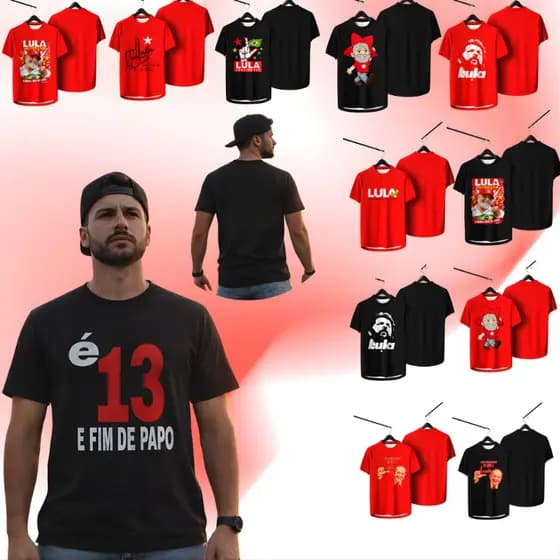 Camiseta Lula Masculina PT Brasil Algodão Confortável Estilo