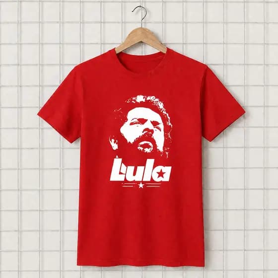 Camiseta Pt Camisa Lula Unissex - Vermelho e Preto - Temos Plus Size P ao G4