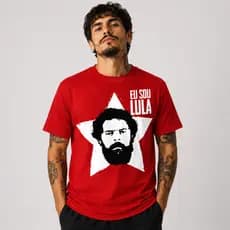 Camiseta Política Eu Sou Lula 100% Algodão Premium Camisa Masculina Feminina Estampa Alta Definição