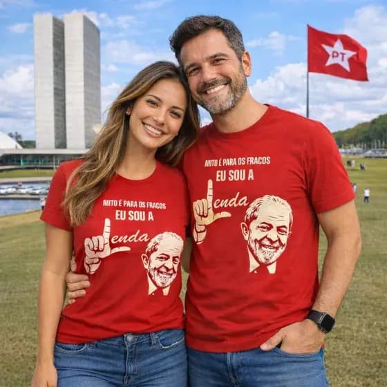 Camiseta Unissex 100% Algodão Mito É Para Os Fracos Eu Sou A Lenda Lula