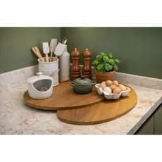 Kit 2 Bandejas Orgânicas Mdf Decorativas › Para Cozinha