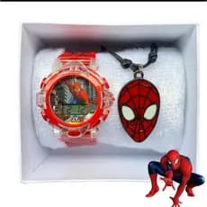 Kit de Relogio Infantil Menino Aranha Vingadores toca música e acende Luz