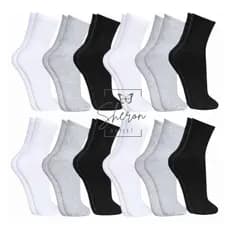 Kit 3/6/12 Pares de Meias Cano Alto Unissex Masculina e Feminina Qualidade Premium veste do 40 ao 46
