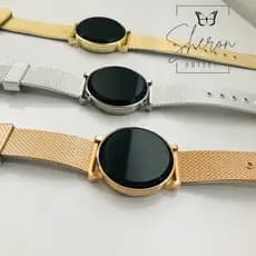 Relogio Feminino Led Digital Redondo Prata Preto Dourado