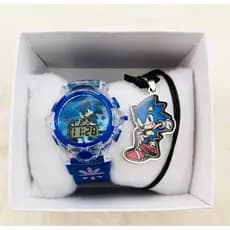 Kits de Relógios Infantil Menino e Menina de Personagens o relogio toca música e acende luz e acompanha o colar