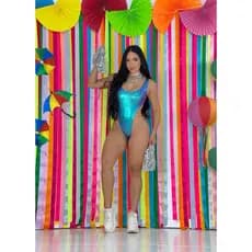Body Cavado Metalizado Look Carnaval Fantasias Feminino Festa