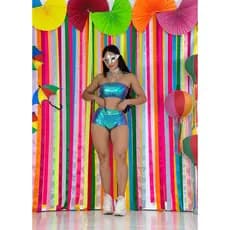 Conjunto Hot Pants Metalizado Carnaval Folia Festa Fantasia