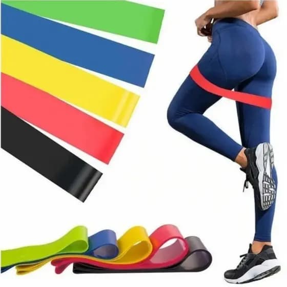 Mini Bands Elástico Exercício Treino Em Casa 5 Níveis Para Yoga Pilates Treino Academia