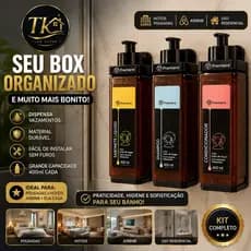 Dispensers de Parede FRASCO + LIQUIDO - porta shampoo,condic,sabonete- Banho Box Chuveiro, Hotel, Airbnb