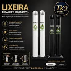 Lixeira Dispenser Coletor Copo Descartável de Agua e Café - Premisse
