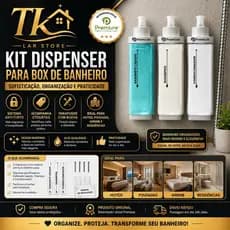 kit de Dispenser de Parede antifurto Capacidade ee 400ml”” - suporte porta Sabonete-Shampoo-Condic. Banho,Hotel,Airbnb