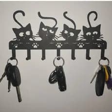 Porta Chaves Gatinho - Suporte Decorativo 25cm